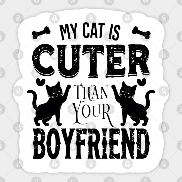 My-Cat-Is-Cuter-Than-Yours Sticker by Creatifly Graphic Tees